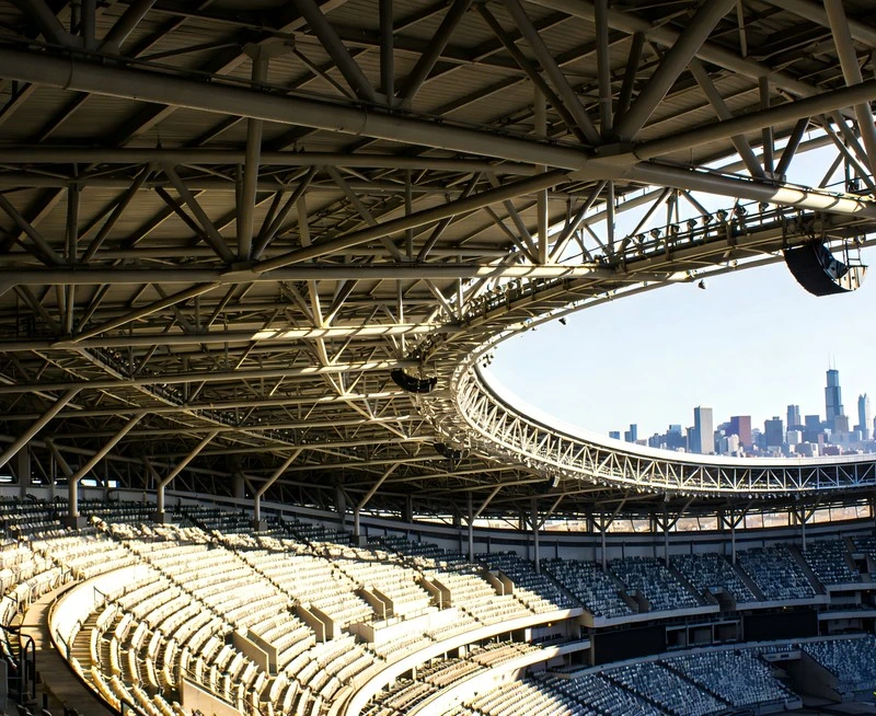 Est&aacute;dio com estrutura de a&ccedil;o de grande v&atilde;o