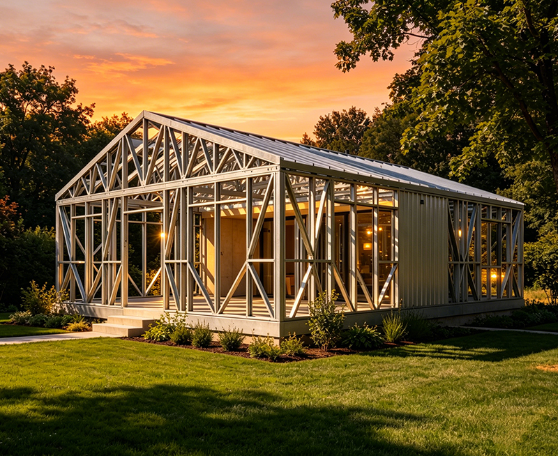 Villa com estrutura de a&ccedil;o - Casa de estrutura de a&ccedil;o pr&eacute;-fabricada de luxo