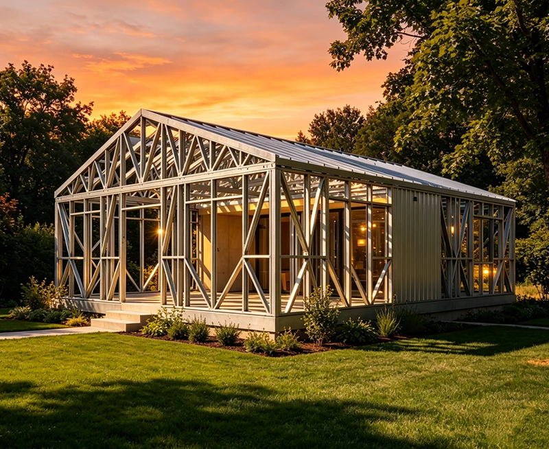 Villa com estrutura de a&ccedil;o - Casa de estrutura de a&ccedil;o pr&eacute;-fabricada de luxo