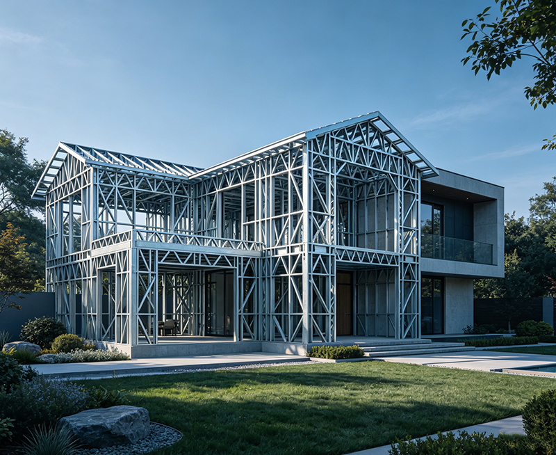 Villa com estrutura de a&ccedil;o - Casa de estrutura de a&ccedil;o pr&eacute;-fabricada de luxo