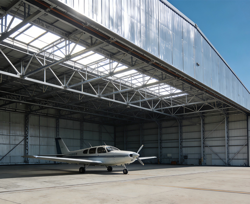 Hangar de aeronaves de a&ccedil;o pr&eacute;-projetado